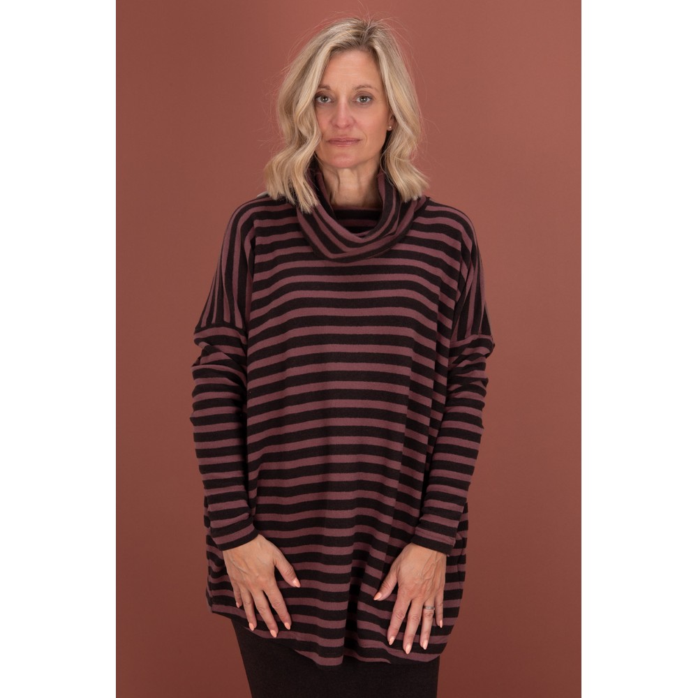 Mama B Oversized Bill R Riga Moro Stripe Fleece Jumper Riga Moro