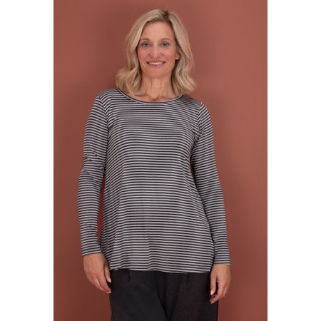 Mama B Memi MR Riga Antracite Stripe Jersey Top - Grey
