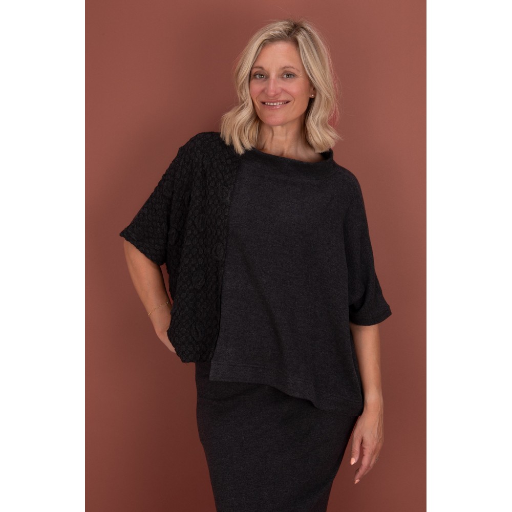 Mama B Nilla Insert Knit Top Antracite