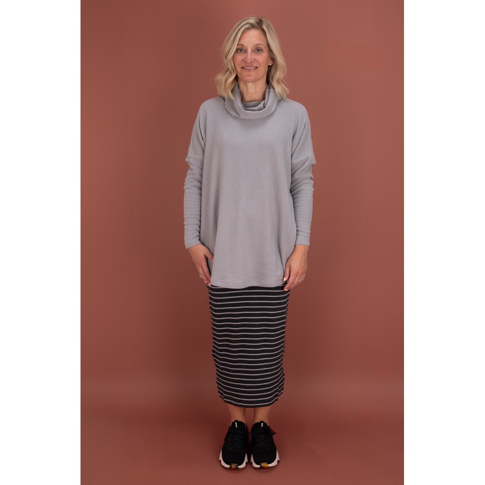 Mama B Lilla R Stripe Fleece Skirt Riga Antracite