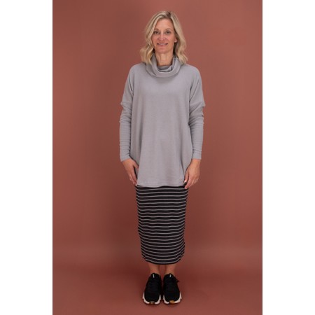 Mama B Lilla R Stripe Fleece Skirt - Grey