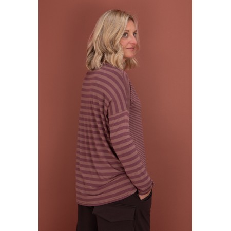 Mama B Virgi Riga Cipolla Relaxed Stripe Top - Brown