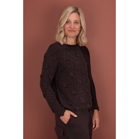 Mama B Deva Oversize Insert Knit Top - Brown