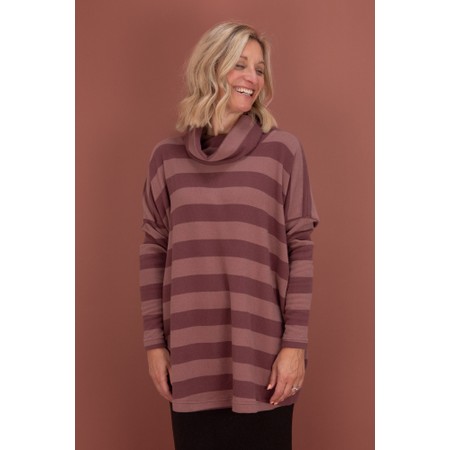 Mama B Bill R Riga Cipolla Stripe Fleece Jumper - Brown