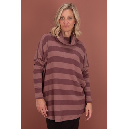 Mama B Bill R Riga Cipolla Stripe Fleece Jumper - Brown