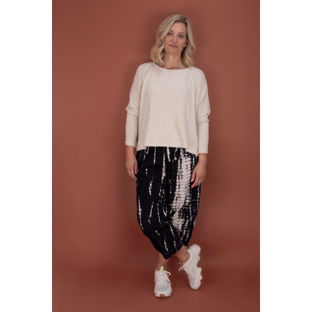 Mama B Bianco PR Nero Velvet Print Trouser - Black