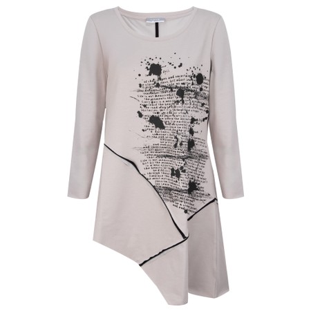 Naya Naya Taupe And Black Print Contrast Top - Beige