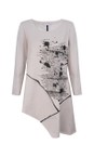 Naya Taupe / Black Naya Taupe And Black Print Contrast Top  