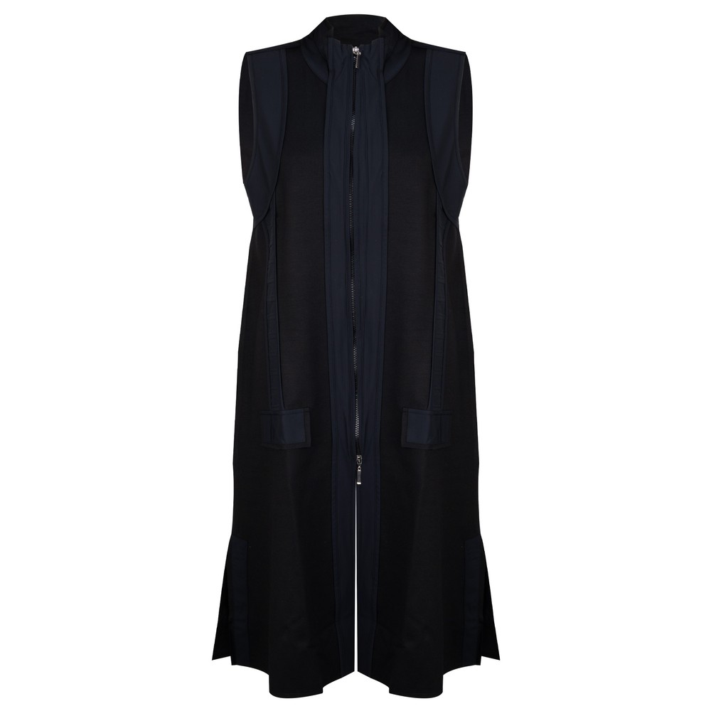 Naya Naya Contrast Panel Waistcoat Black 