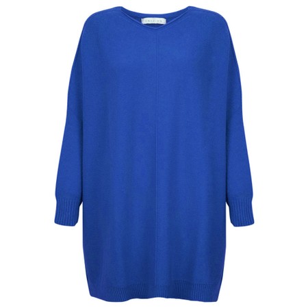 Amazing Woman Cassi X Blusa Blue Round Neck Front Seam Knit - Blue