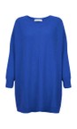 Amazing Woman Blusa Blue Cassi X Blusa Blue Round Neck Front Seam Knit  