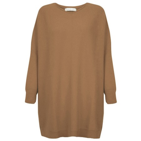 Amazing Woman Cassi X Caramel Round Neck Front Seam Knit - Brown