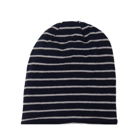 Mama B Kaki R Riga Notte Stripe Fleece Hat - Black