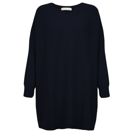 Amazing Woman Cassi X Dark Navy Round Neck Front Seam Knit - Blue