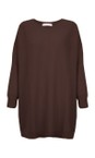 Amazing Woman Espresso Cassi X Espresso Round Neck Front Seam Knit  