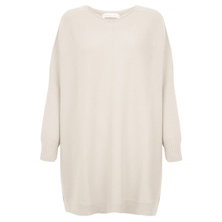 Amazing Woman Cassi X Ivory Round Neck Front Seam Knit - Off-White