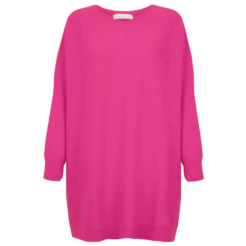 Amazing Woman Cassi X Magenta Round Neck Front Seam Knit Magenta