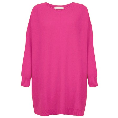 Amazing Woman Cassi X Magenta Round Neck Front Seam Knit - Pink