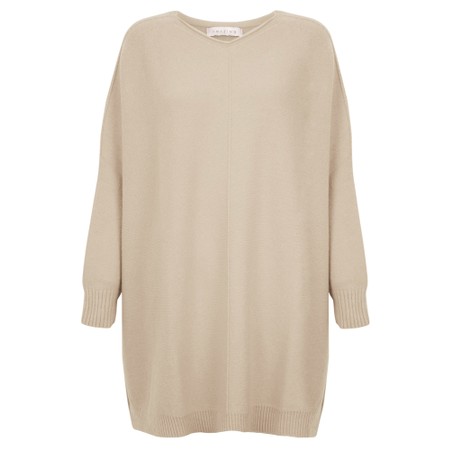 Amazing Woman Cassi X Beige Round Neck Front Seam Knit - Beige