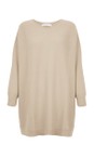 Amazing Woman Beige Cassi X Beige Round Neck Front Seam Knit  