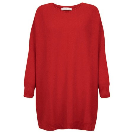 Amazing Woman Cassi X True Red Round Neck Front Seam Knit - Red