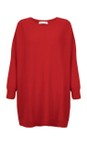 Amazing Woman True Red Cassi X True Red Round Neck Front Seam Knit  