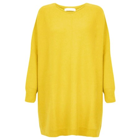 Amazing Woman Cassi X Ochre Round Neck Front Seam Knit - Yellow