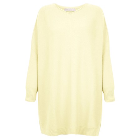 Amazing Woman Cassi X Pale Lemon Round Neck Front Seam Knit - Yellow