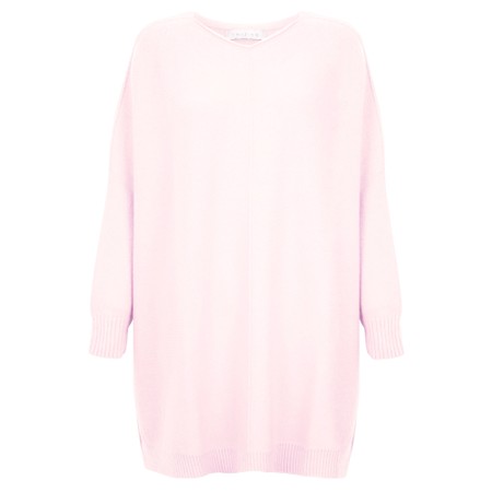 Amazing Woman Cassi X Pale Pink Round Neck Front Seam Knit - Pink