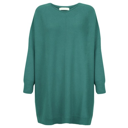 Amazing Woman Cassi X Petrol Round Neck Front Seam Knit - Blue