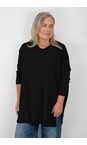 Amazing Woman Black  Cassi X Black Round Neck Front Seam Knit  