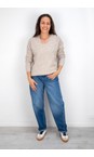 Mos Mosh 174 Feather Gray Thora Feather Grey V-Neck Knit Jumper  