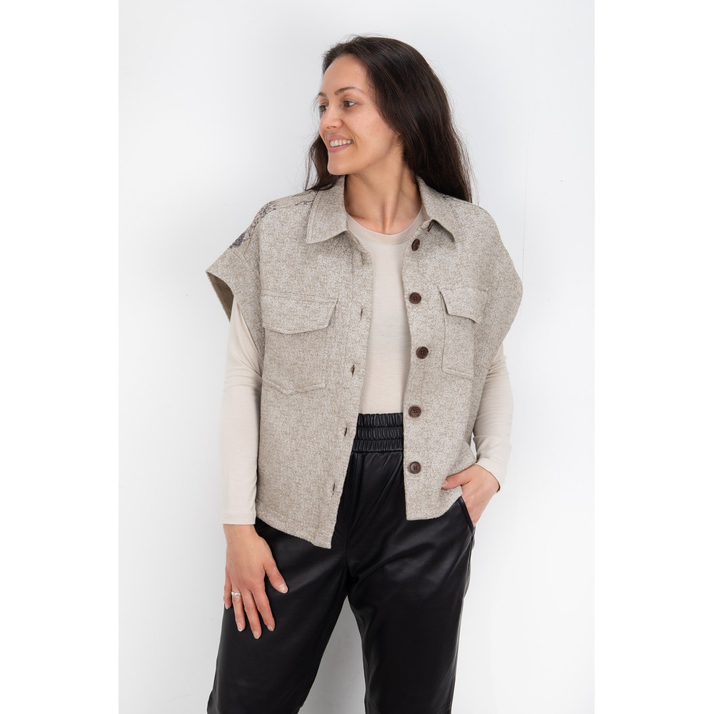 Mos Mosh Versa Tale Vest Shirt 155 Brindle 