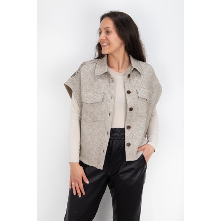 Mos Mosh Versa Tale Vest Shirt - Beige
