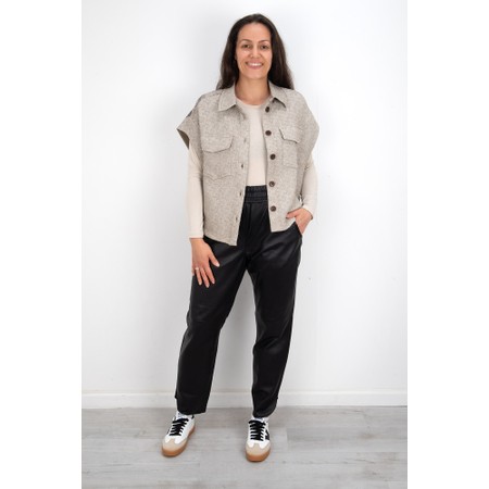 Mos Mosh Zabel Black Leather Sweatpant - Black
