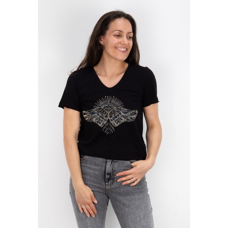 Mos Mosh Nadine Black O-SS Deco Tee - Black
