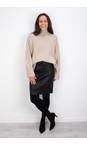 InWear Black  Luella Black Leather Pencil Skirt  