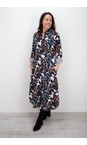 Foil New Leaf On The Strip Shirt Dress  