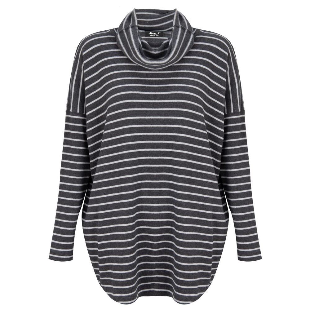 Mama B Bill R Riga Antracite Stripe Fleece Jumper Riga Antracite