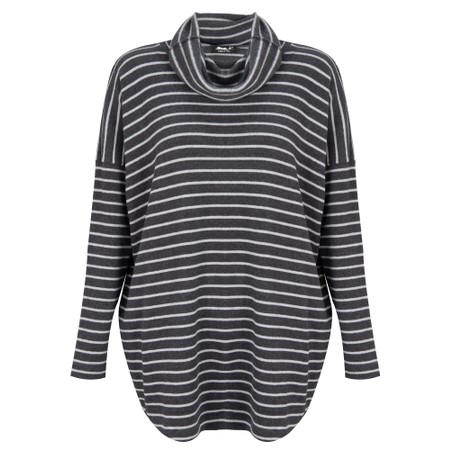 Mama B Bill R Riga Antracite Stripe Fleece Jumper - Grey