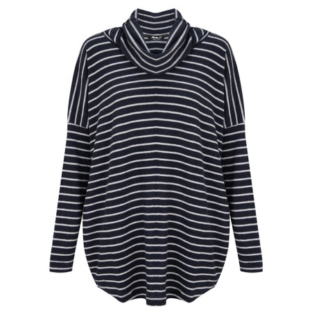 Mama B Bill R Riga Notte Stripe Fleece Jumper - Black