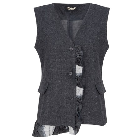 Mama B Gevda JQ Jacquard Check Waistcoat - Grey