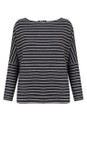 Mama B Riga Antracite Martis R Stripe Riga Antracite Wide Knit Jumper  