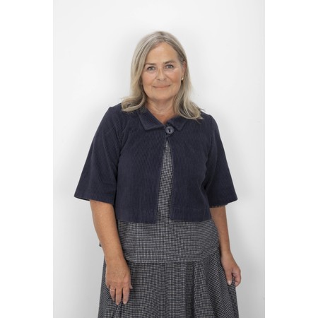 Thing Carina Navy Heavy Cord Crop Jacket - Blue