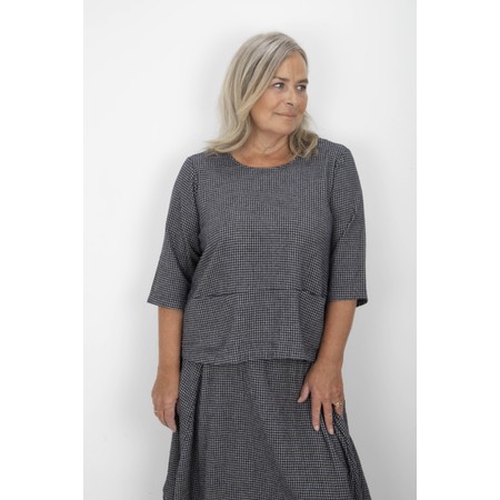 Thing Dora Navy Mini Check Slit Pocket Top - Blue