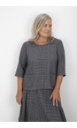 Thing Navy Dora Navy Mini Check Slit Pocket Top  
