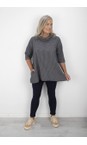 Thing Navy Dakin Navy Mini Check Cowl Neck Top  