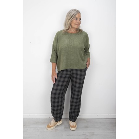 Thing Dodo Anthracite Structured Check Crop Trouser - Grey