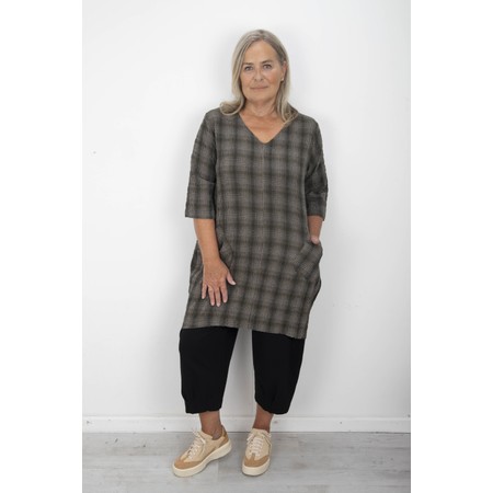 Thing Doloroes Herb Structured Check Pocket Dress - Green