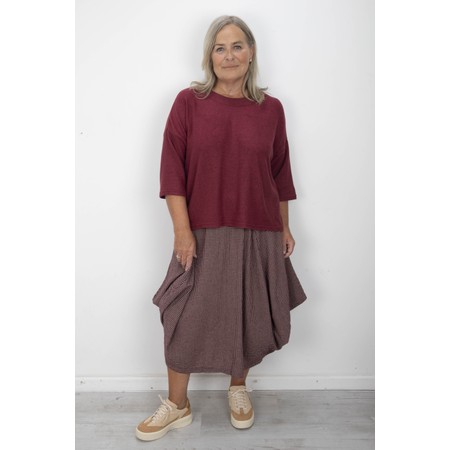 Thing Hannah Wine Soft Knit Rectangle Top - Red